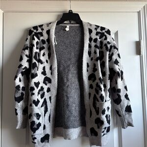 Wishlist Black and Gray Animal Print Cardigan